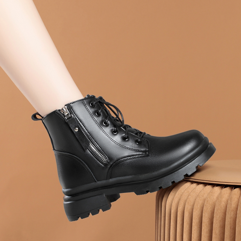 AIYUQI Women Winter Boots 2024 New Genuine Leather Women Snow Boots Wool Warm Non Slip Large Size Women Ankle Boots