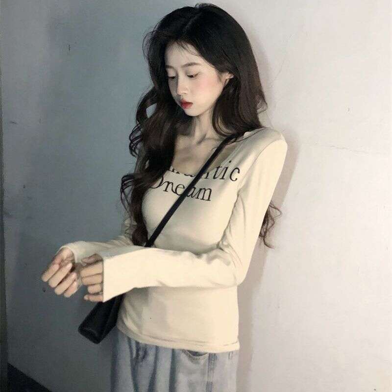 Cotton Top for Women Off White Clothing 2024 Tee Skinny Woman T-shirt Slim New Arrivals Korean Fashion Aesthetic Trend in Tshirt