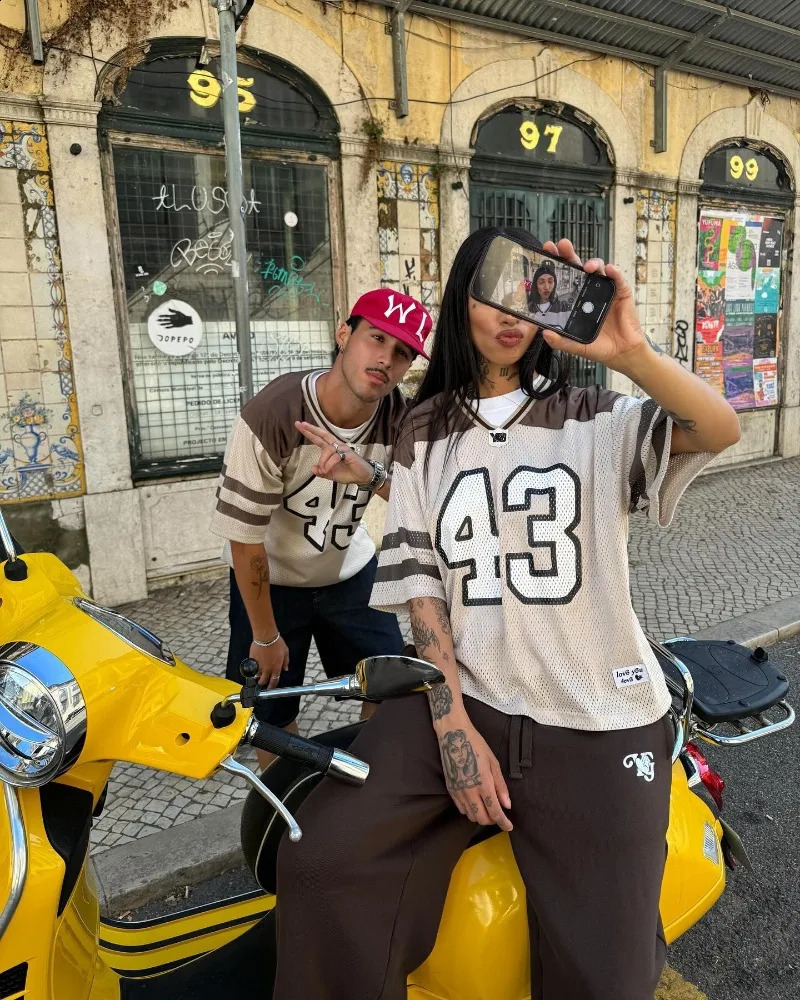 American fashion letter pattern oversized Tshirt mens sY2K street hiphop Harajuku loose casual short sleeved shirt 240830