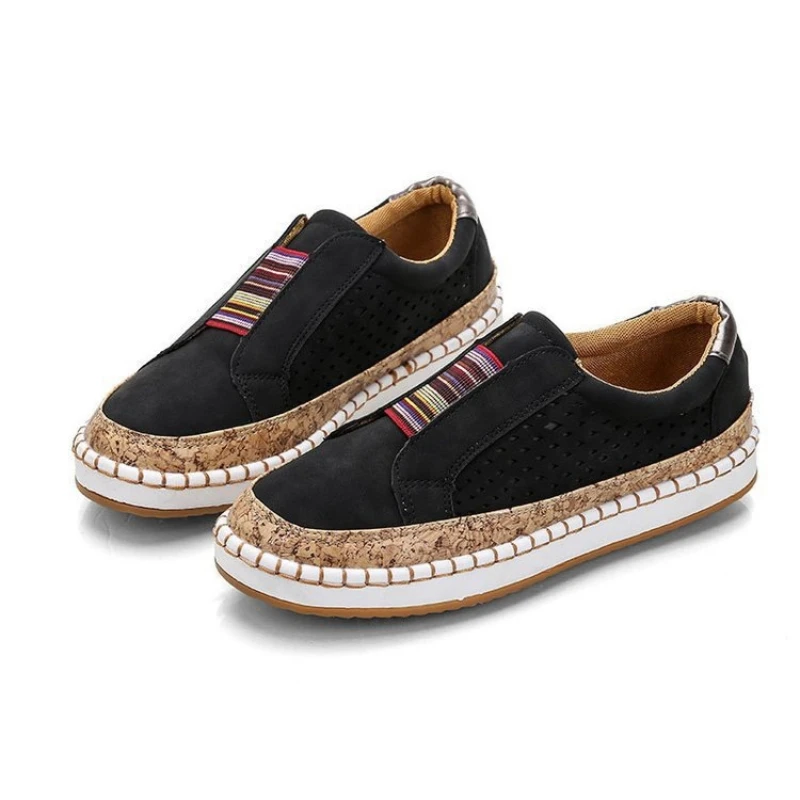 2025 NEW Women Fashion Slip on Sneakers Vulcanized Breathable Hollow Out Casual Outdoor Comfortable Plus Size Shoes door