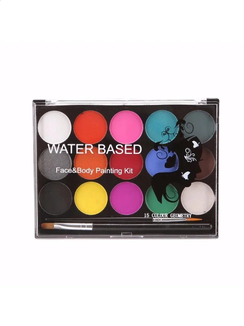 15 color painting kit body makeup non-toxic watercolor oil with brush used for Christmas and Halloween fancy carnival vitality parties 240829
