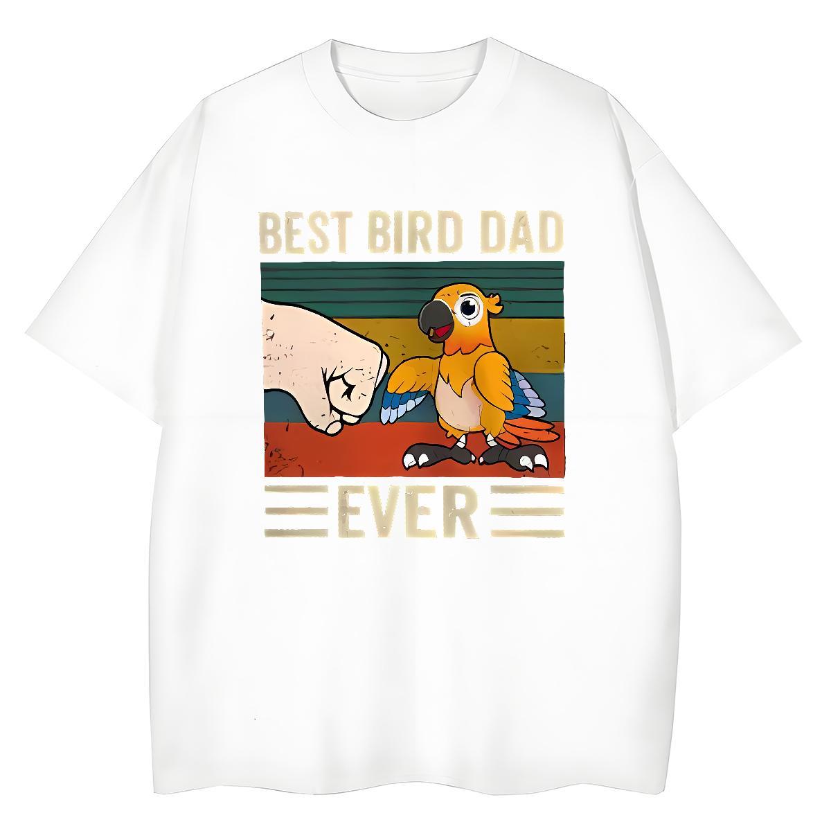 Unisex Women Tees 230g Pure Cotton bird Hip Hop Street T-Shirts for Women O Neck Short Sleeves Anime Print Tops