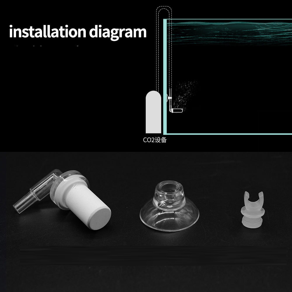 QANVEE CO2 Diffuser Mini Atomizer For Aquascape Aquarium Accessories Carbon Dioxide Cylinder Fish Tank Evaporator Fishing Plant