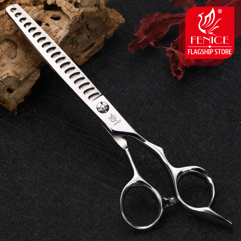 Fenice Professional 6.5 inch Fish bone pet thinning scissors Bichon Bomei Teddy dog grooming scissors shears thinning rate 70%