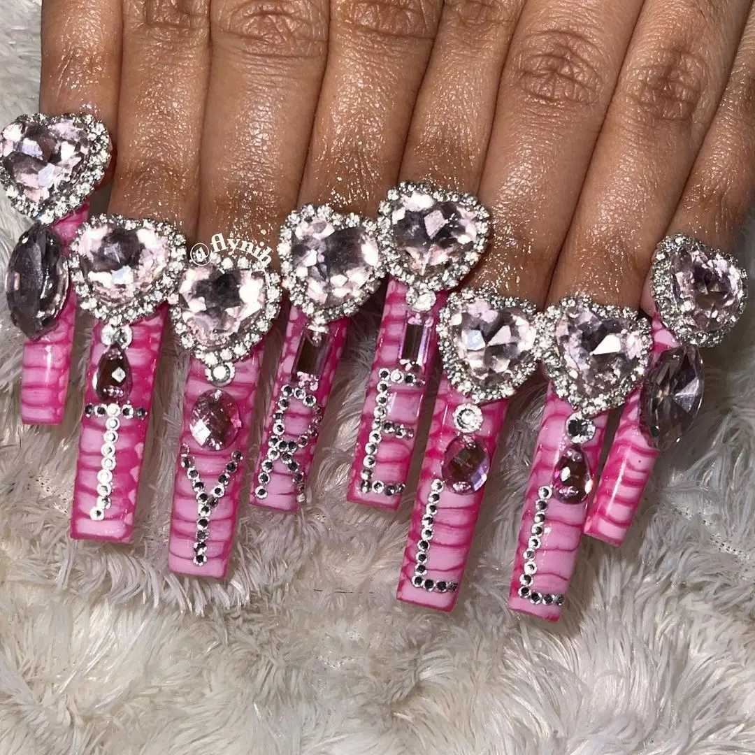 5Pcs Nail 3D Diamond Heart Charm Germ Rhinestone Stud 12X13mm Nail Art Decoration Handmade Necklace Craftsmanship Jewelry W240829