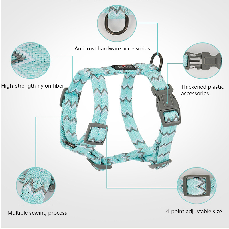 Large Dog Adjustable Pet Harness,nylon Breathable Dog Harness Thicken Plastic Buckle for Dog Training & Running Pet Accessories