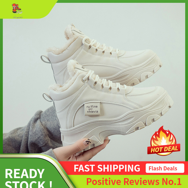 Ddmysports Ins Plus Velvet Dad Women Winter New Style Student Versatile Warm Igh Top Korean Edition Sports Shoes A OUTDOOR