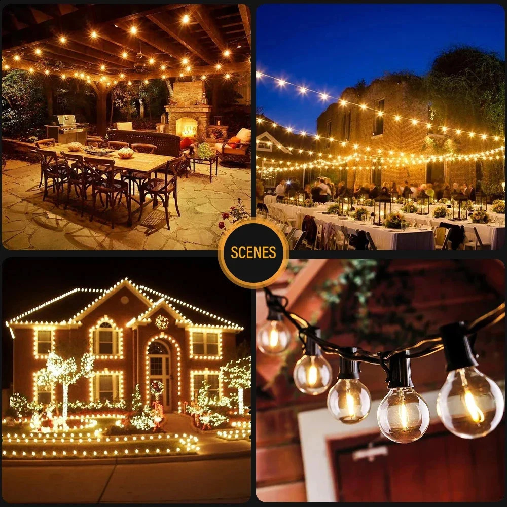 LED G40 Ball String Light Waterproof Outdoor Garden String Light Terrace Garden Bar Christmas Party Decoration 240829 ww - view 7