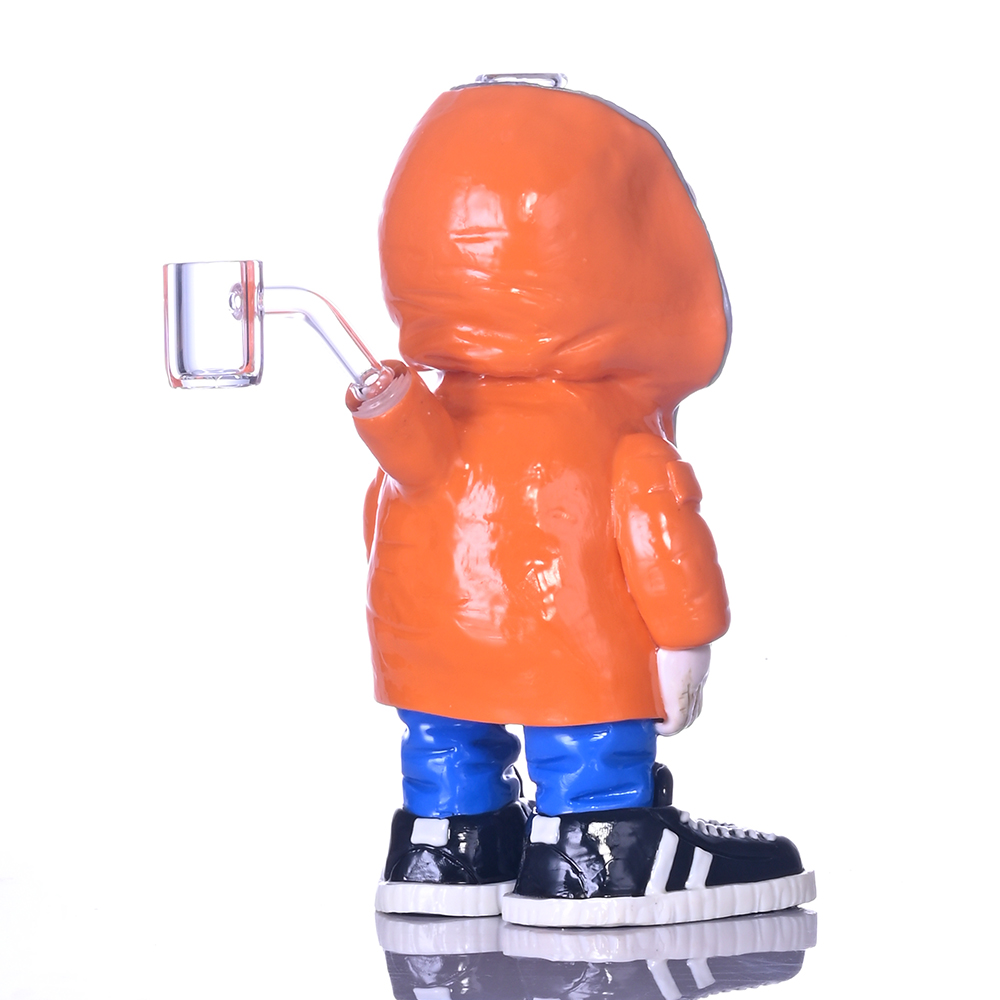Colored Polymer Clay Glass Pipe,3D Cute Skeleton Boy,Borosilicate Glass Bong,Glass Hookah,Glass Water Pipe,Handmade Crafts,Holiday Gifts,Smoking Acces