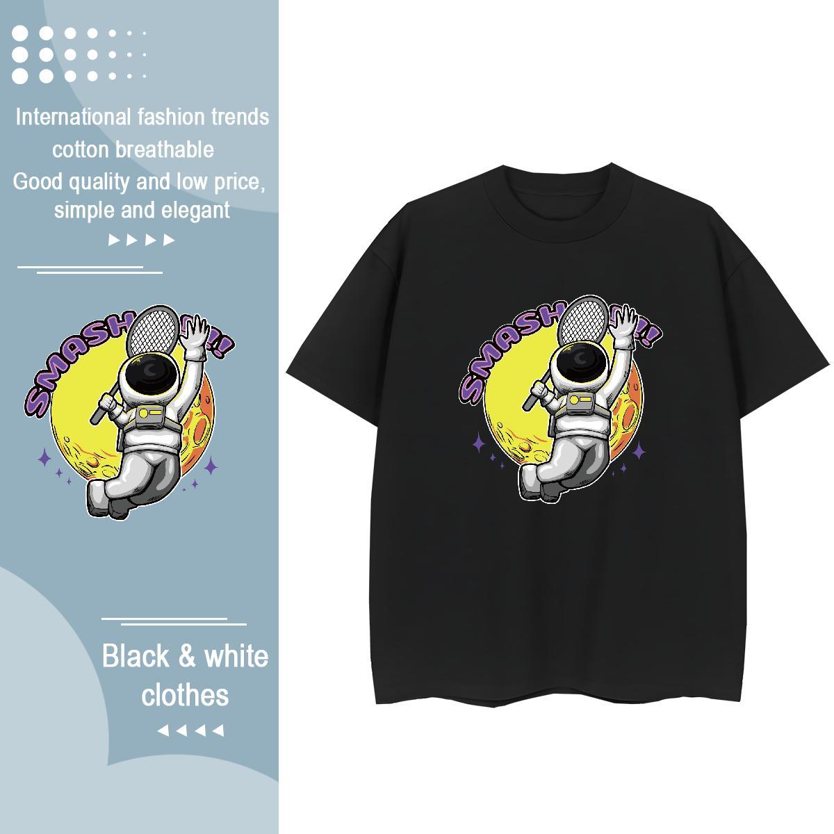 Comfortable Tshirt for Man Woman 230g Pure Cotton universe Beach Women T Shirts Breathable Crew Neck Cartoon Anime Tshirts