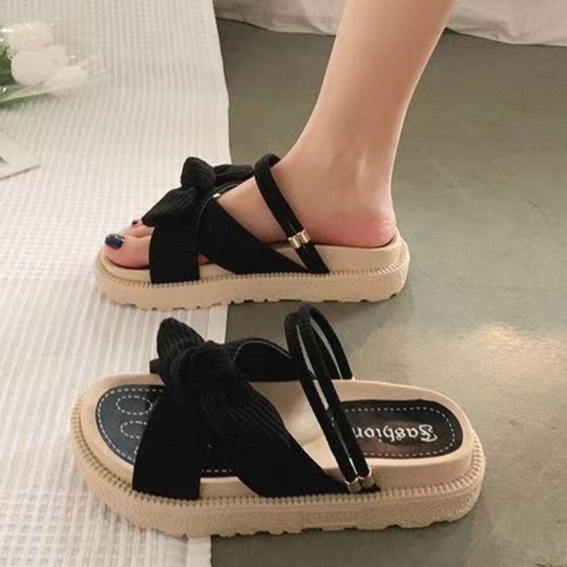 Sandias De Tacon Internet Hot Women Shoes Summer Fairy Style 2024 New Improve Fashion Student Platform Roman Lady Flat Shoe