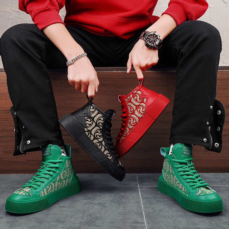 Original High Top Mens Skateboard Shoes 2024 Trend Red Sneakers Men Lightweight Platform Men's Vulcanized Shoes tenis de hombre