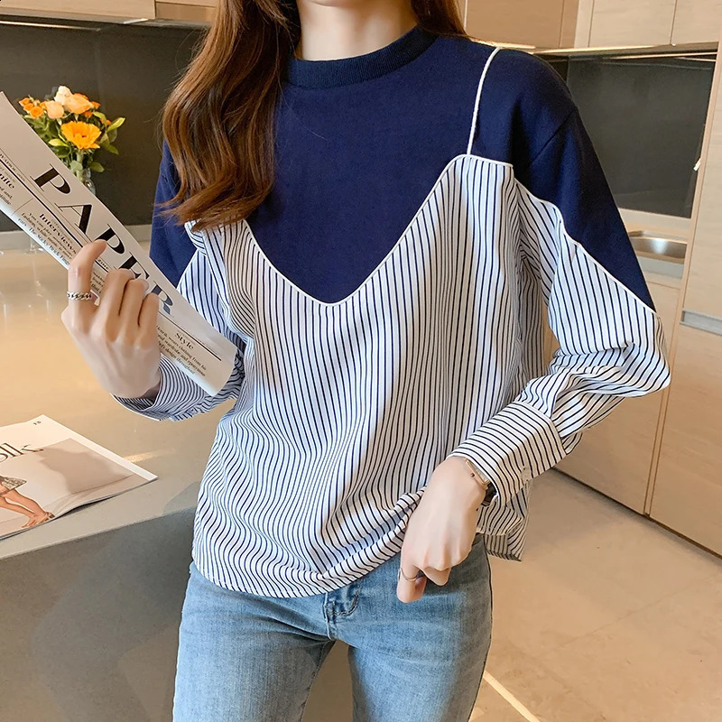 Fashion striped printed womens hoodie for springsummer casual 240827