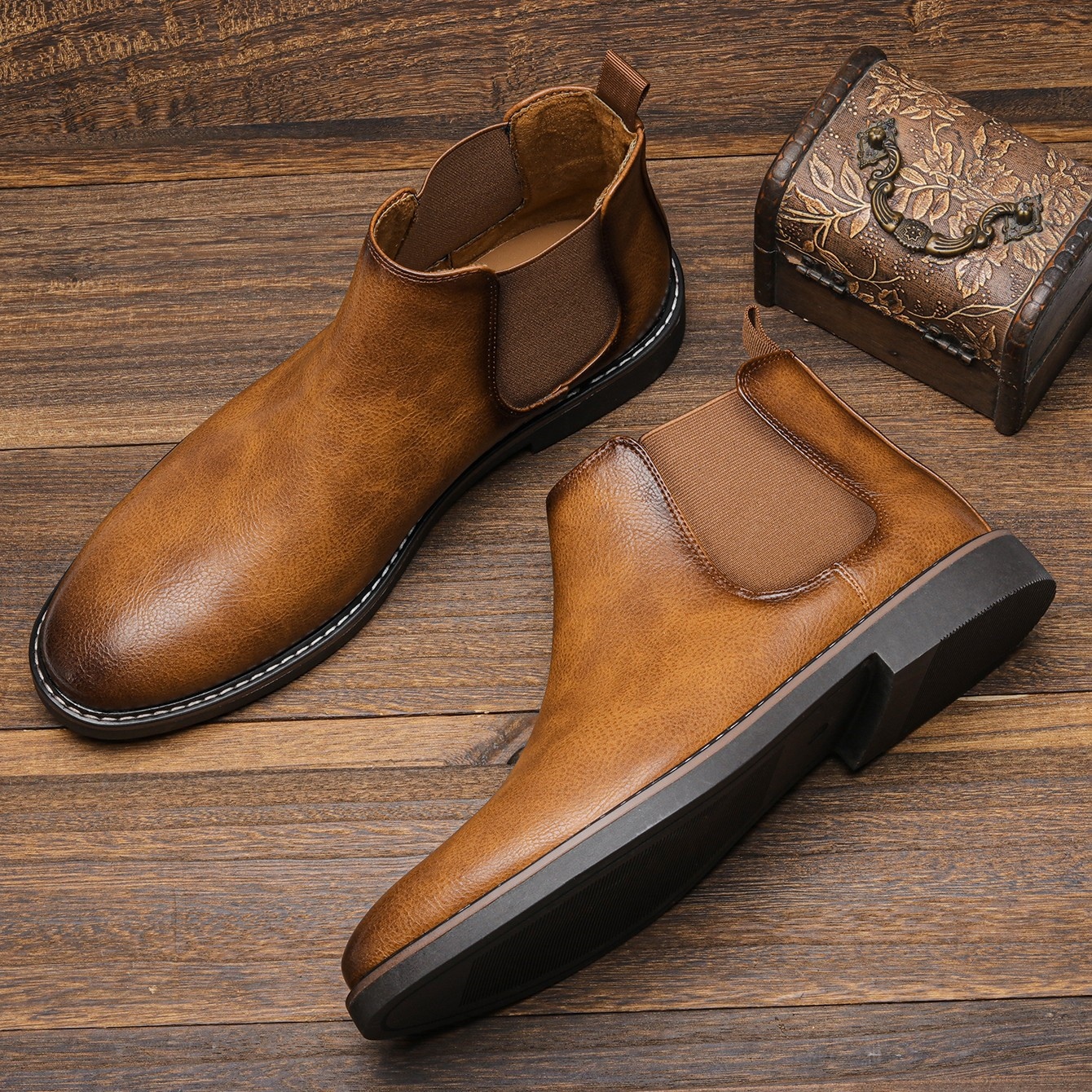 40~46 Men Boots Retro Men Brand Comfortable Chelsea Boots 2022 fashion Men Leather Boots