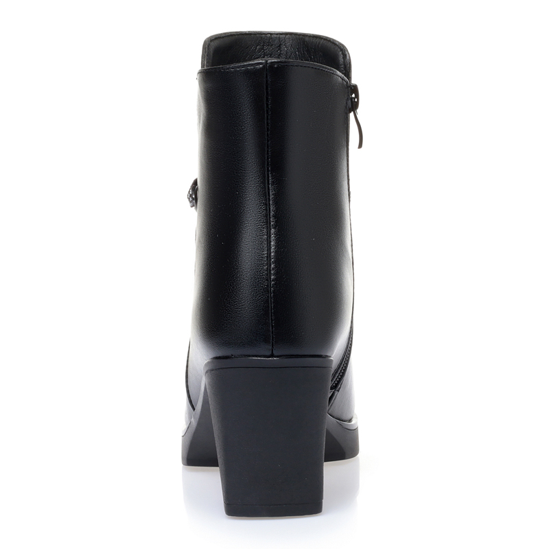 AIYUQI Women Ankle Boots Genuine Leather 2024 New Wool Ladies Winter Boots Non-slip High Heels Warm Women Snow Boots