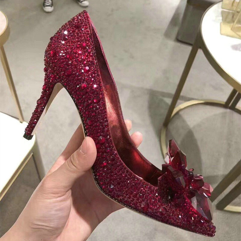 Newest 2024 Rhie Dream French Stiletto Wedding Pumps Bride Bridesmaid Shoes Crystal High heels women c831 smaid