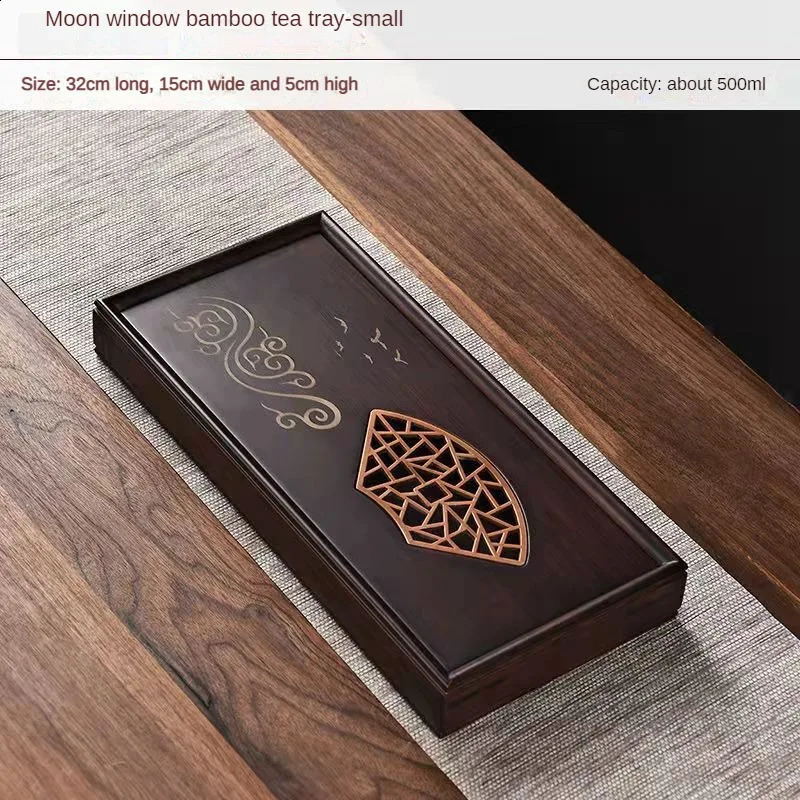 Top Grade Kongfu Tea Tray Rattan Household Gongfu Tea Set Kungfu Simple Nanzhu Wooden Bamboo Board Rectangular Puer Supplies 240829