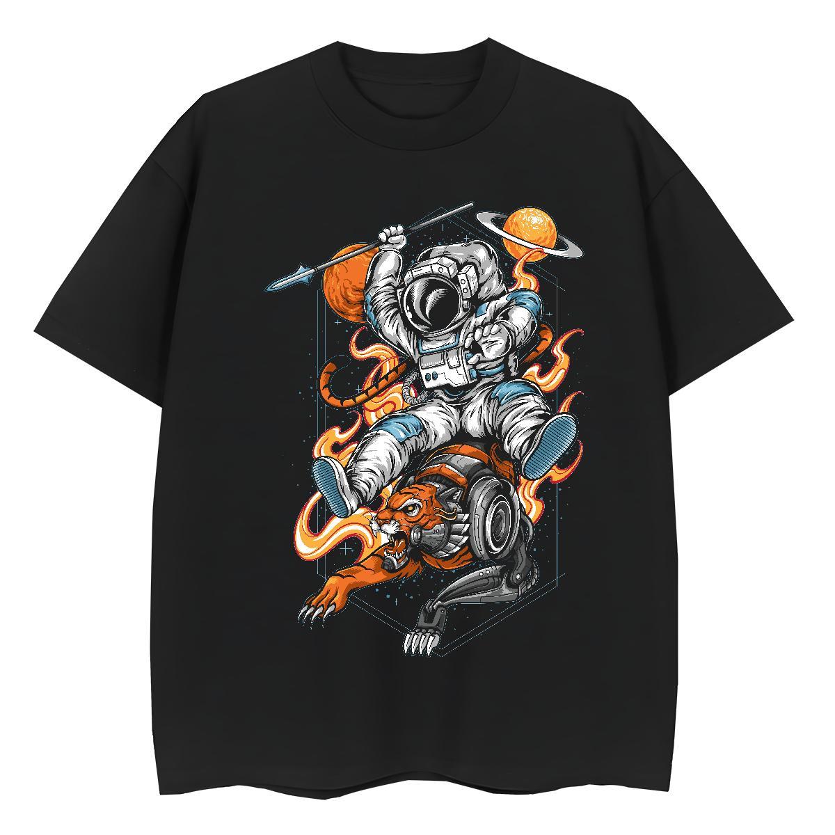 Loose Woman Tshirt 100% Cotton 230g universe Spring Summer Women T Shirts Short sleeve Soft DIY Anime Printed Tees Shirts