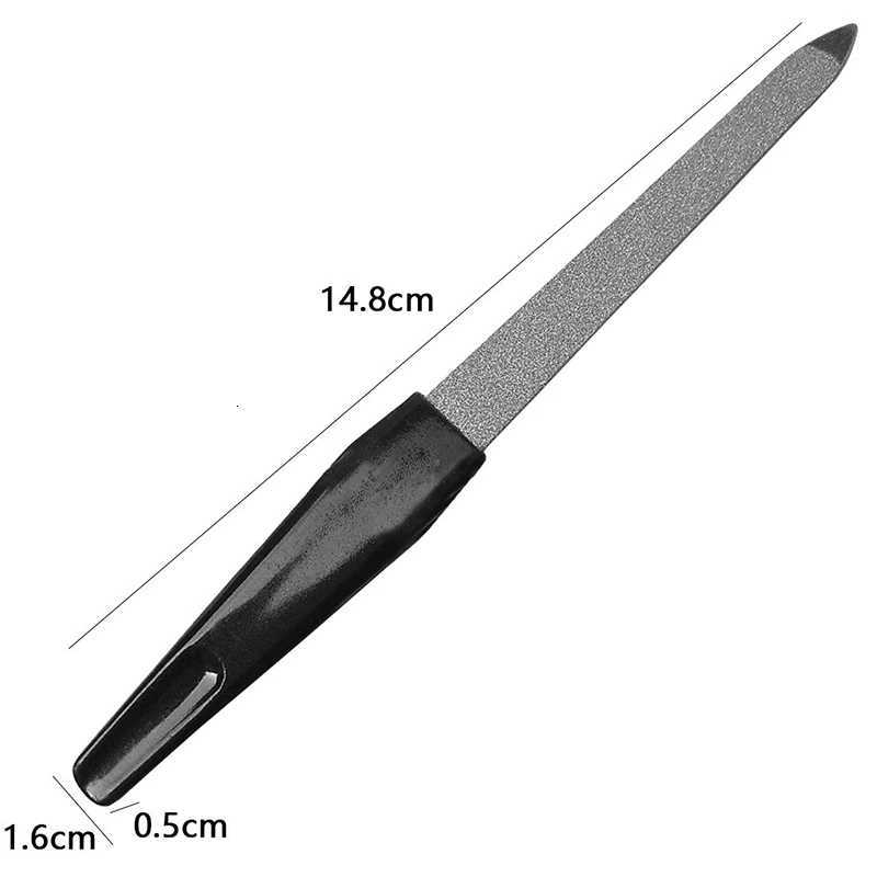New metal double-sided nail file tool plastic handle light nail file DIY professional processing tool for UV gel polishing W240829