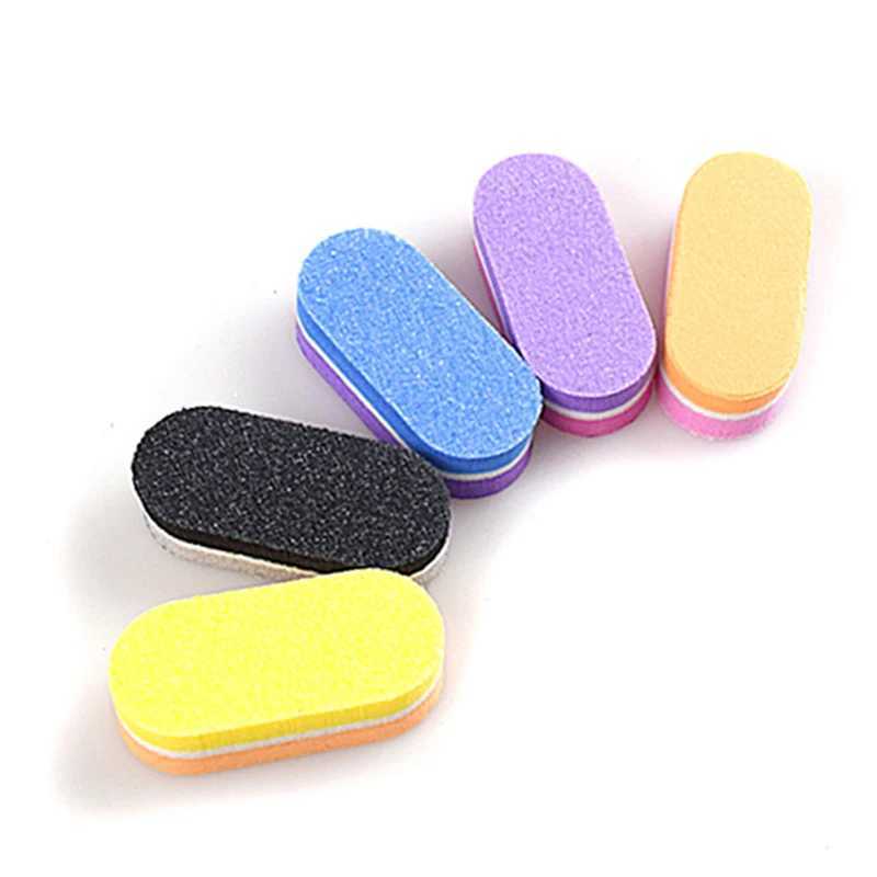 50/20 pieces of sponge nail files oval mini nail buffering sanding machine file blocks rubber nail buffering files hand polishing tools W240829