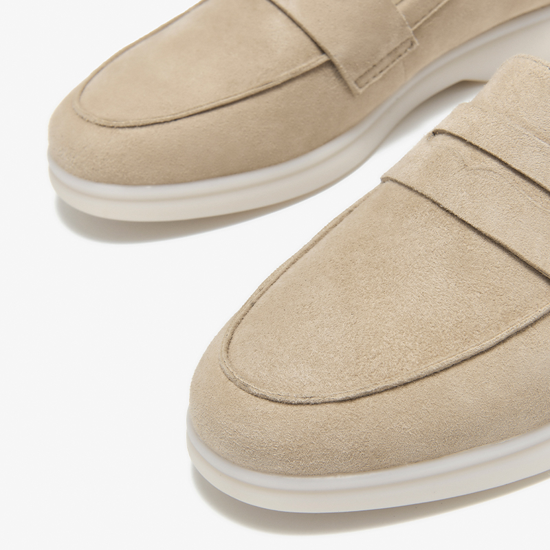 BEAUTODAY Solid Color Flats Women Sheep Suede Round Toe Slip-on Versatile Leisure Ladies Shoes Handmade 26158