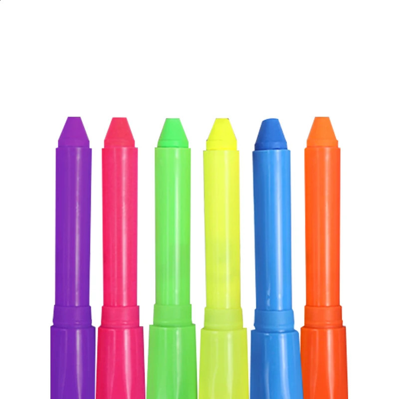 6-color luminous face painting UV neon party decoration face body painting crayon kit fluorescent makeup mark 240829