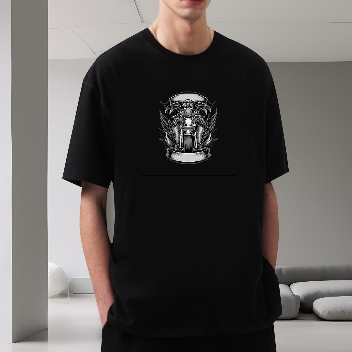 Popular T-Shirts 100% Cotton 230g skull Street Casual DIY Logo Oversized Pure Cotton Men Tees Fashion Wear