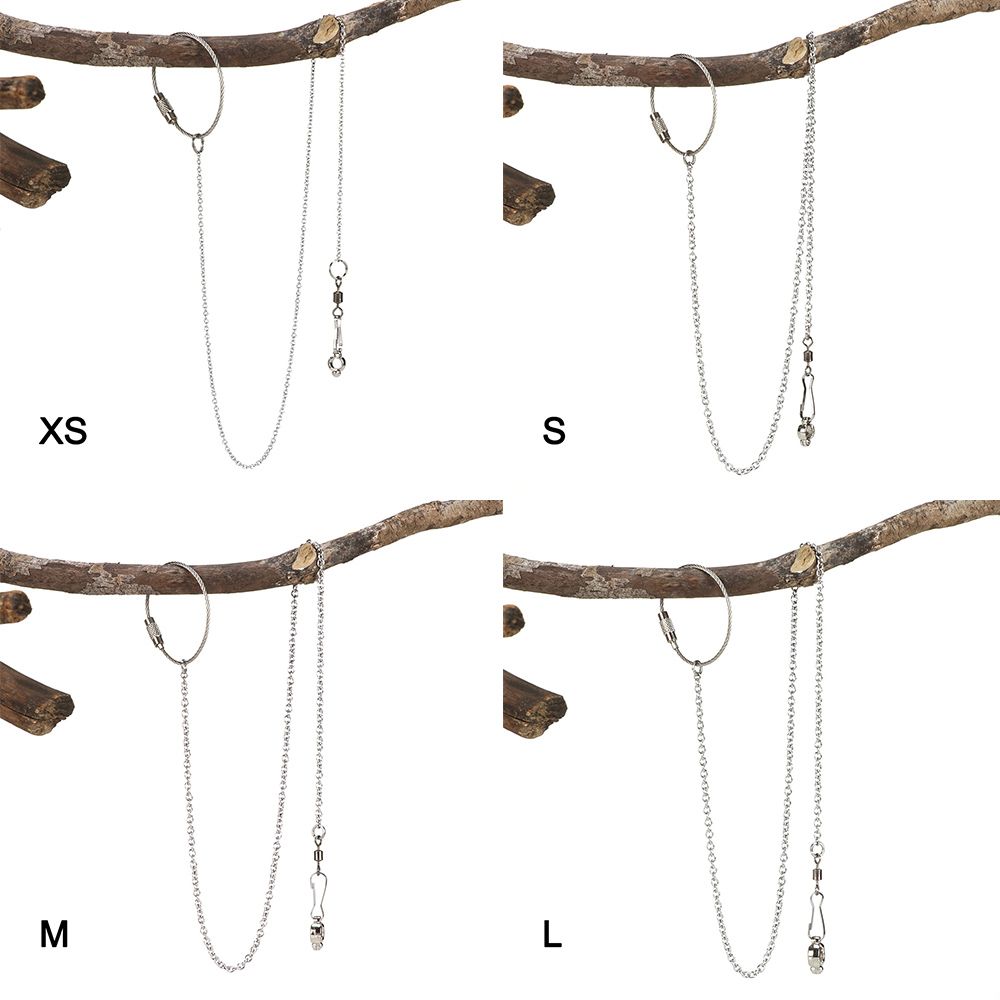 4 Size Stainless Steel Parrot Foot Chain Ankle Foot Ring Stand Chain Flying Training Bird's Foot Ring Anklet Bird Accessories
