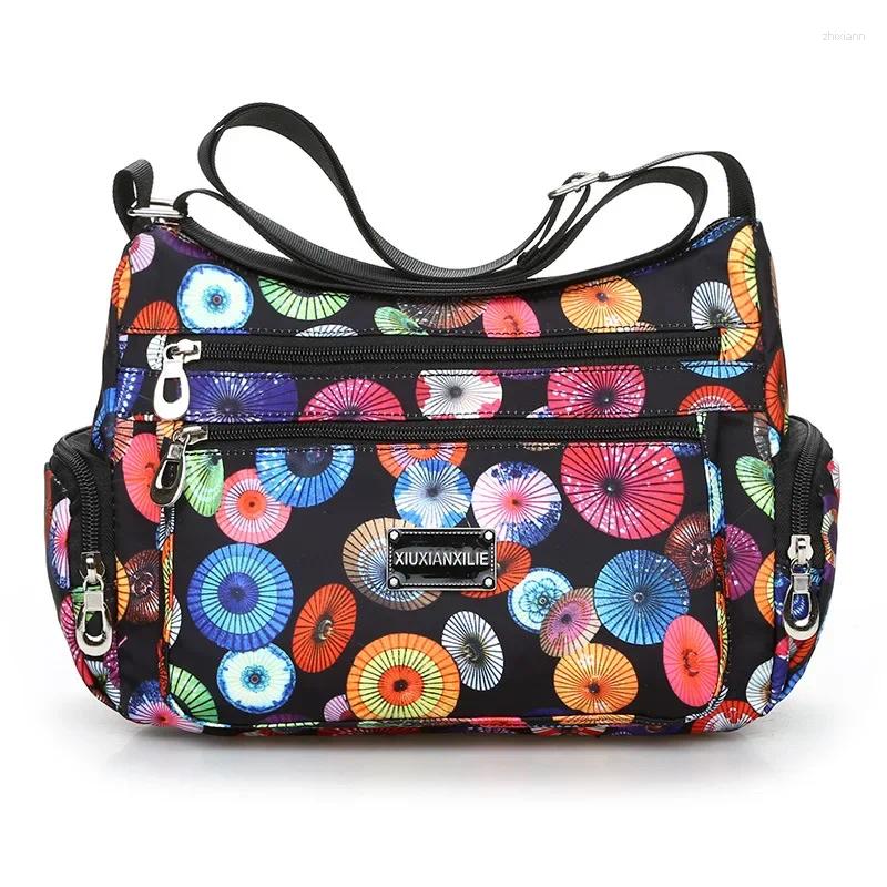 Bag ral Print Crossbody Trendy Nylon Shoulder Women's Multi Layer Messenger For Travel zhanyishengli