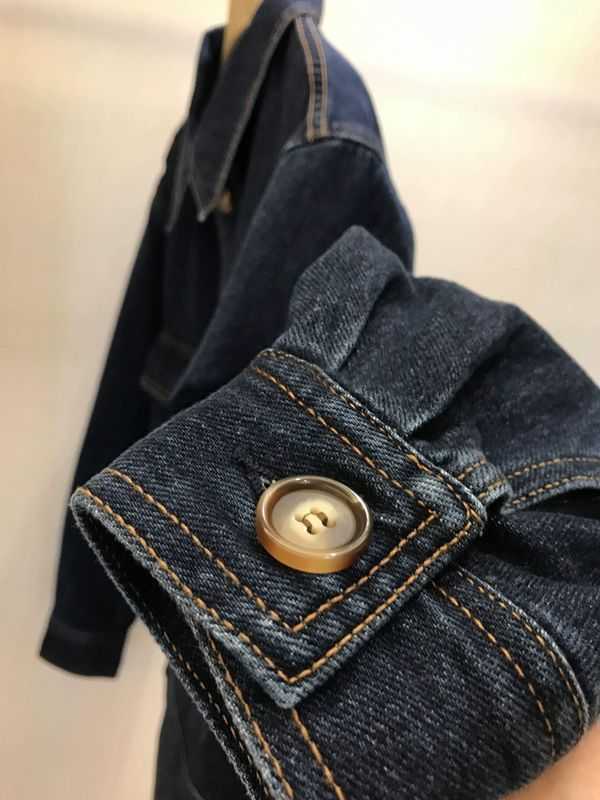 Women's Denim Jacket Retro Chic With Baggy Lapels, Slim Pockets - 2301 B2