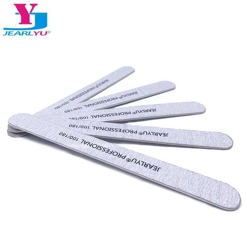 10 pieces/batch of grey wood nail files sanding and polishing professional accessories 100/180 grit lime A Ongle Manicure foot therapy washable art to