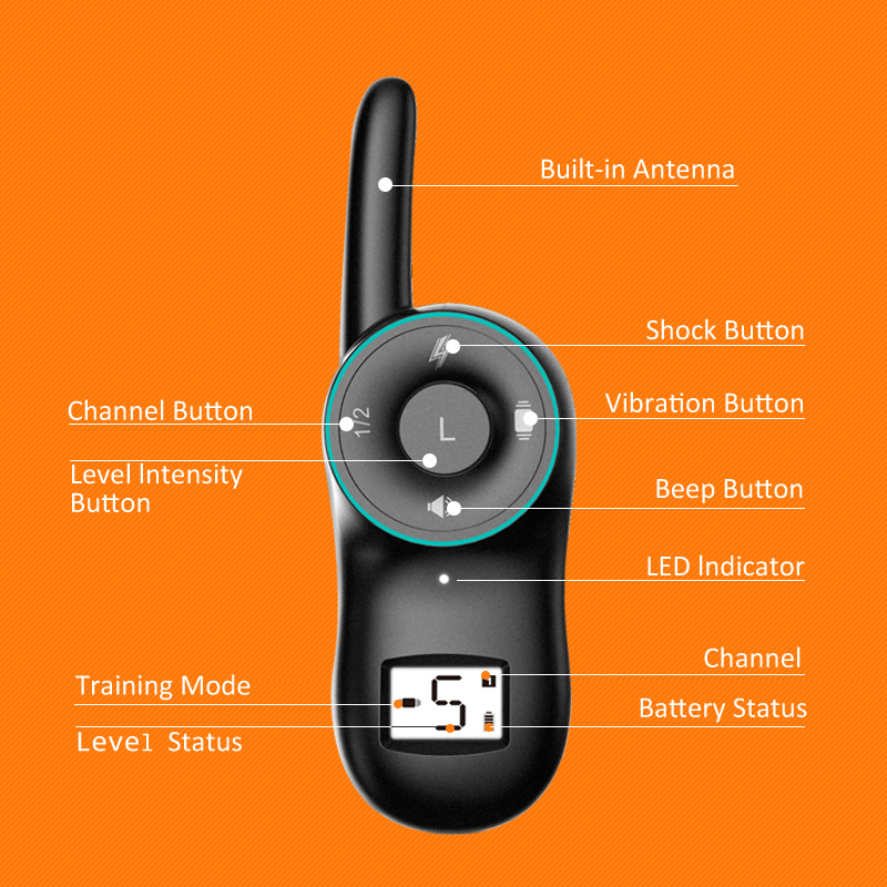 Anti Bark Dog Training Collar IP67 Waterproof Electric Shock Vibration Beep No Barking USB Rechargeable Remote Control Collar