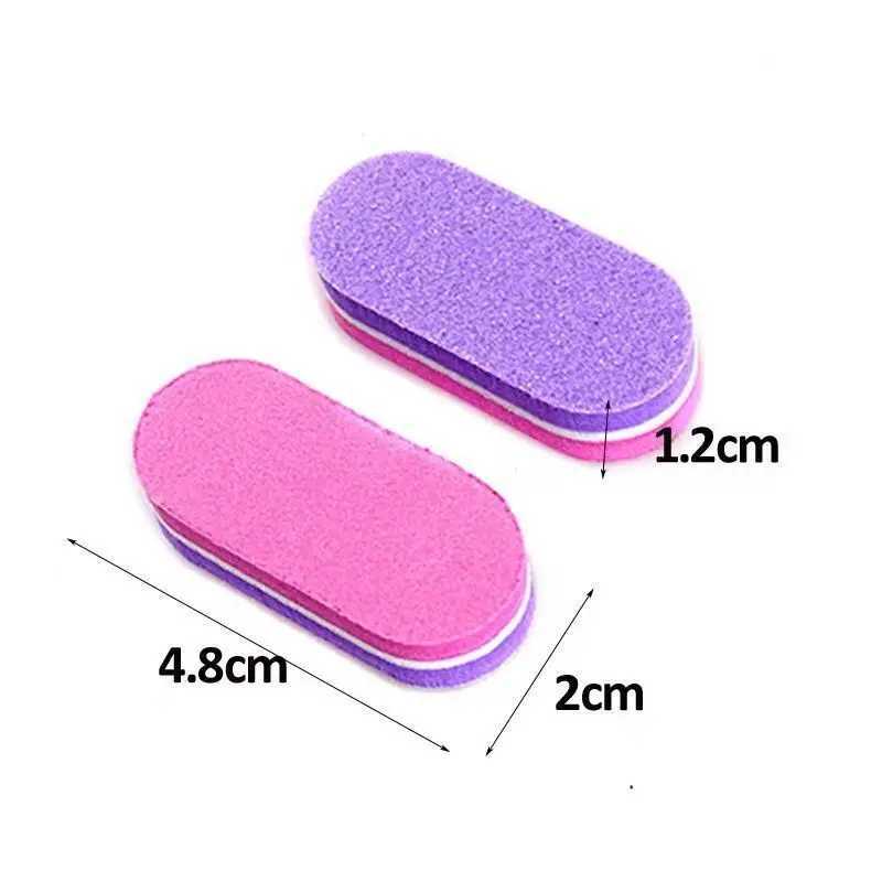 50/20 pieces of sponge nail files oval mini nail buffering sanding machine file blocks rubber nail buffering files hand polishing tools W240829