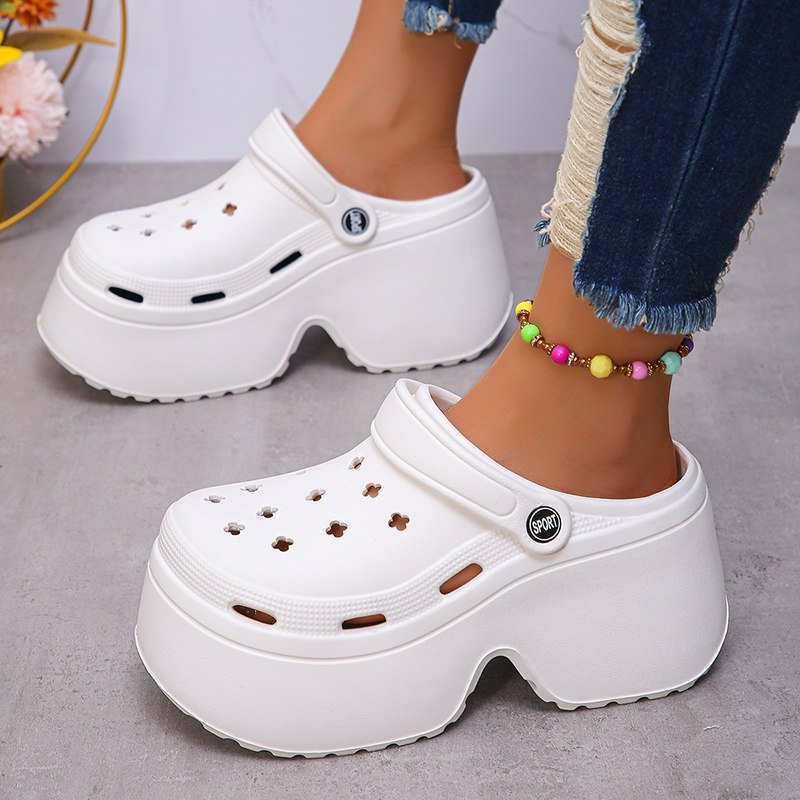 Wedges Heel Sandals Women Summer 2025 Closed Toe Chunky Platform Sandalias Mujer Fashion Hollow Out High Heels Slides Ladies