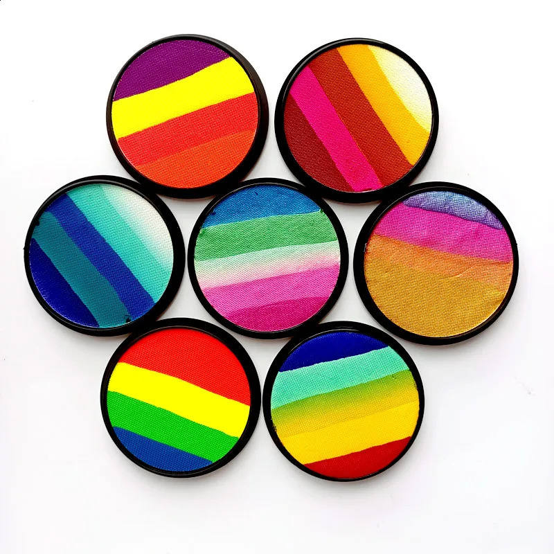 Fluorescent face painting rainbow split cake water activates eyeliner Halloween party fancy dress beauty makeup tool 240829