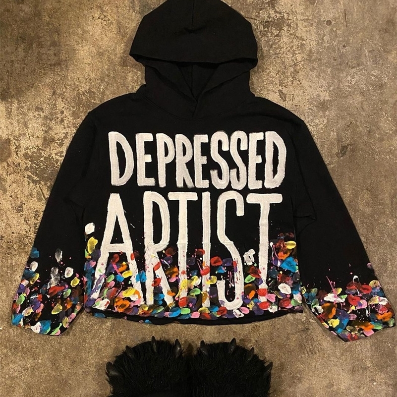 Y2K Womens Clothing Sweatshirt Long sleeved Pullover Handdrawn Pattern Print Tops Oversize Streetwear Casual Kpop vintage s y240829