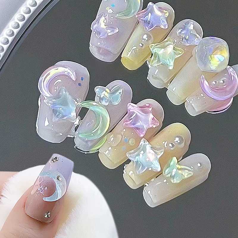 1 bag Aurora Star Shape Nail Charm Diamond Mixed Size Resin Love Jewelry DIY Nail Art Accessories 3D Crystal Handmade Decoration W240829