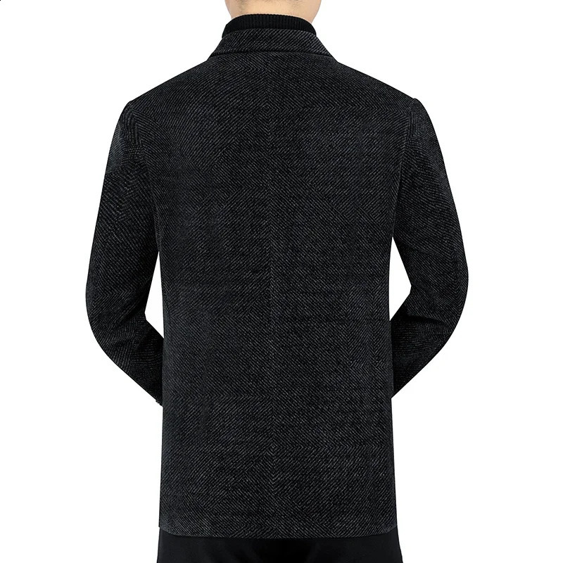 High quality fashion mens fashion mens casual mens jacket autumn/winter wool short collar jacket thick winter mens jacket 240829