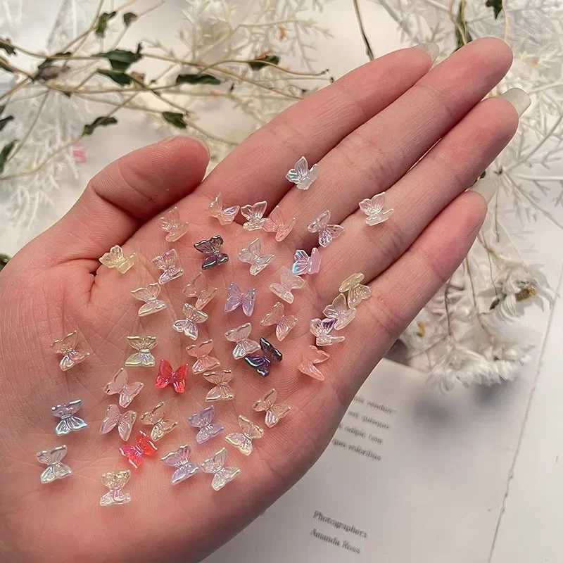 30 Butterfly Accessories Summer Nail Art Accessories Ribbon Accessories Ribbon Nail Bow Decoration W240829