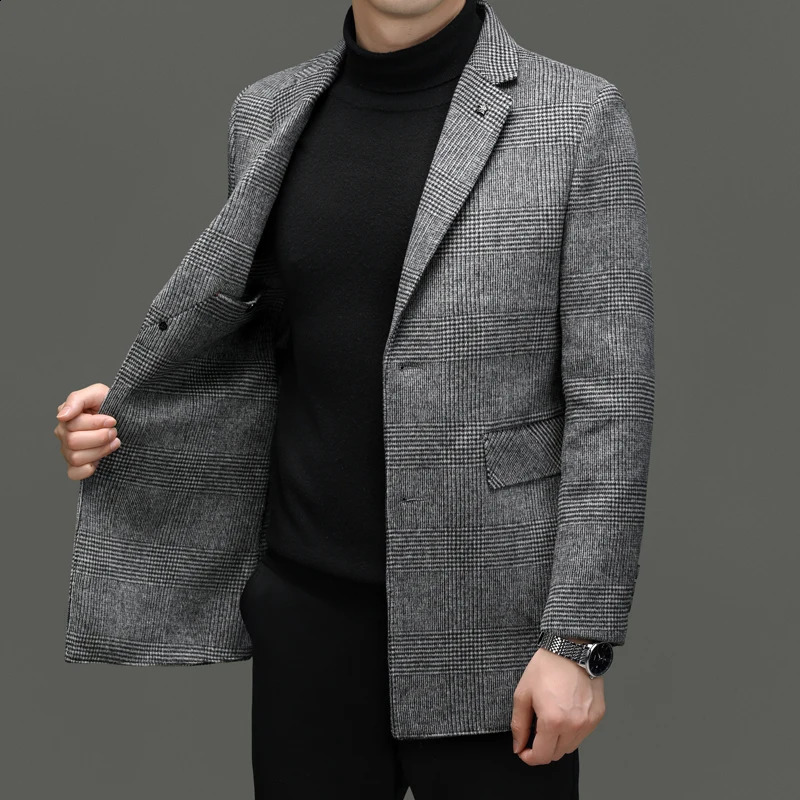 - Business and Leisure Trends - Italian Style Slim Suitable for Comfortable Fashion Hosts Travel Wedding Mens Wear Wool Coat Wool 240829