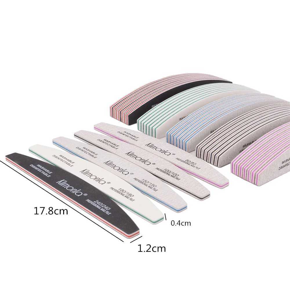 3 pieces/batch of professional ergonomics suit 80/100/150/180/240 grain gel polishing nail file grinding buffer nail trimming tool W240829