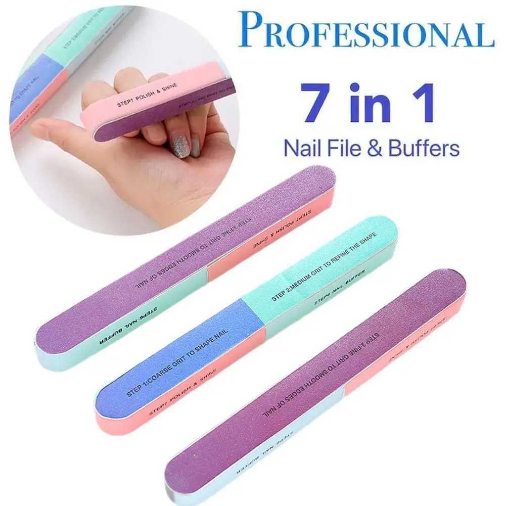 7-in-1 professional nail file for removing nail surface dyeing treatment beauty nail polishing unevenness 1 piece of buffering tool R3W6 W240829
