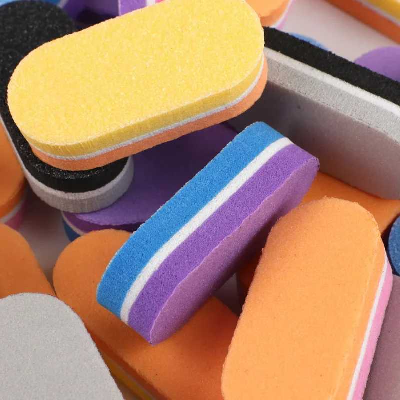 40/80Pcs mini nail sponge file buffer block buffer sanding machine file professional foot massage manual tool color nail file W240829