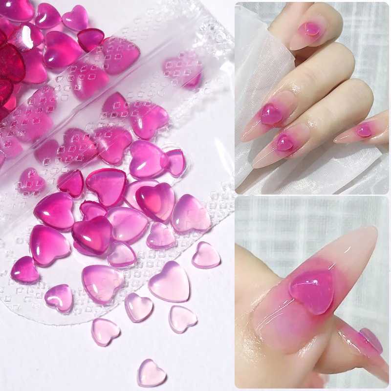 100/50/20 Mixed Size Love Jewelry Nail Charm Heart shaped Nail Art Decoration 3D Butterfly Nail Accessories W240829