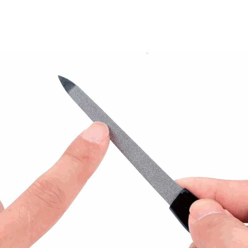 New metal double-sided nail file tool plastic handle light nail file DIY professional processing tool for UV gel polishing W240829