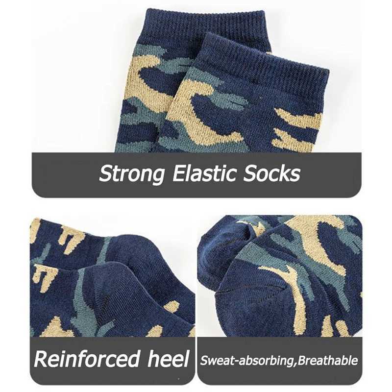 Men's Socks Urgot Brand 5 Pairs Autumn And Winter Mid-tube Camouflage Socks Thick Large Size Socks Mens Long-tube Cotton Socks Y240830XJN2