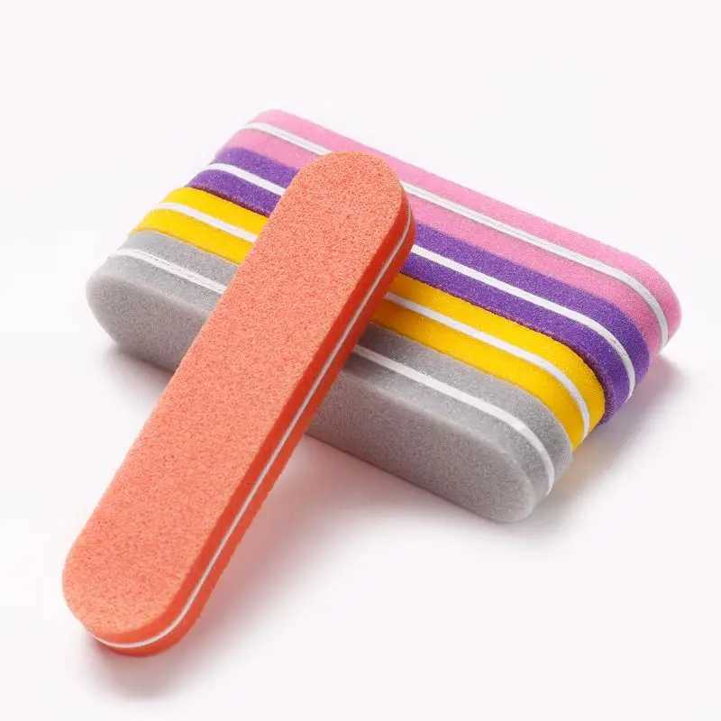 10/20 pieces of colored sponge buffer nail file grit double-sided polishing foam nail buffer DIY nail art salon processing tools W240829