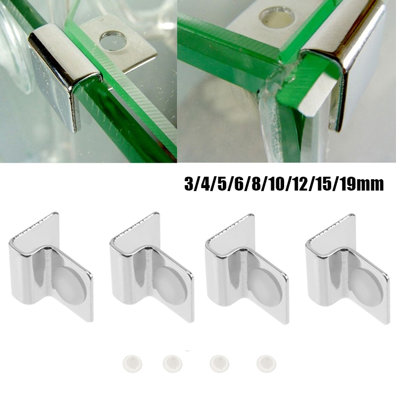 4Pcs/lot Aquarium Accessories Stainless Steel Fish Tank Glass Cover Support Non-Slip Holders Universal Lid Clips 5-19mm