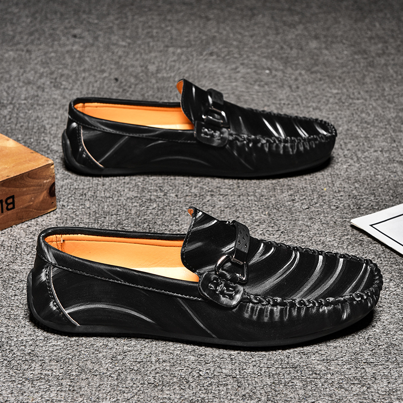 Leather Genuine Comfortable Driving Soft Sole Casual Trend Business Flat Shoes Men's Loafers 8495