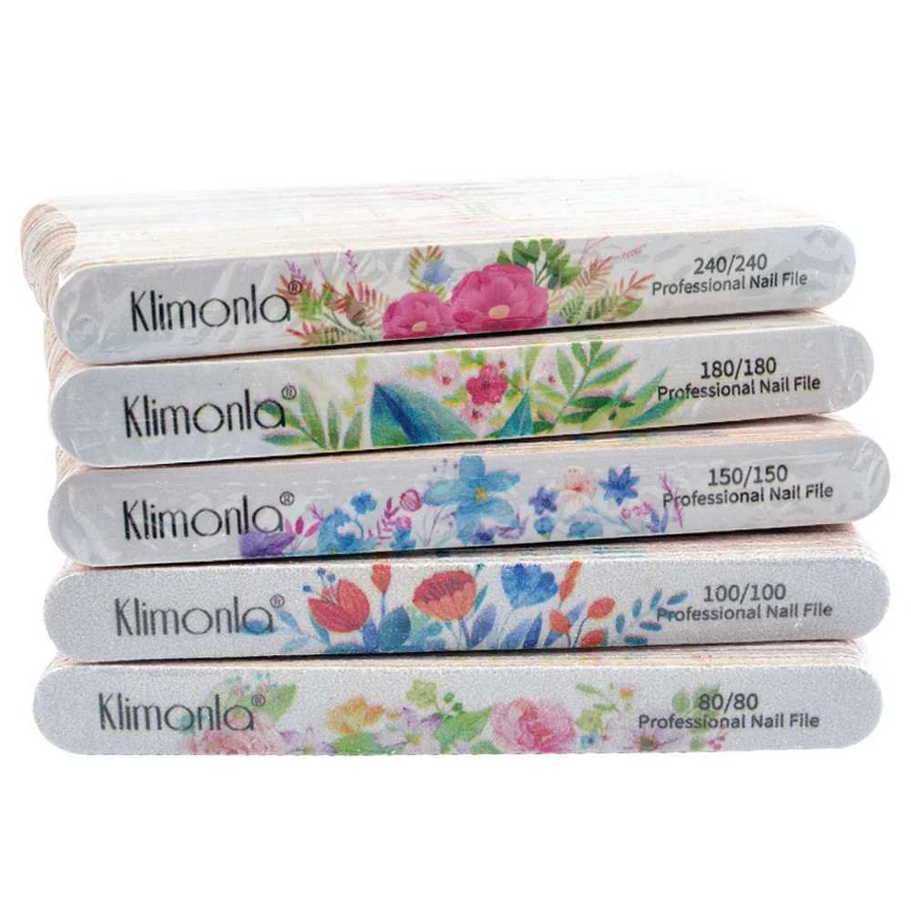 10 pieces/batch of nail files 100 180 grit professional wooden double-sided sanding files washable nail accessories manual salon tools W240829